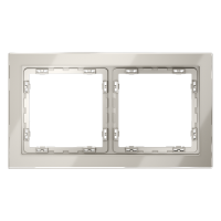 Рамка стеклянная VOLTUM S70 на 2 поста, (кашемир, стекло) VLS110203