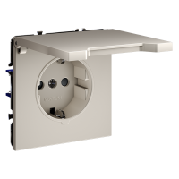 Розетка встраиваемая Voltum S70 с заземлением, защитными шторками и крышкой 16А, (кашемир) VLS040303