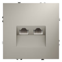 Розетка компьютерная встраиваемая Voltum S70 двойная RJ45+RJ45 кат.6, (кашемир) VLS060203