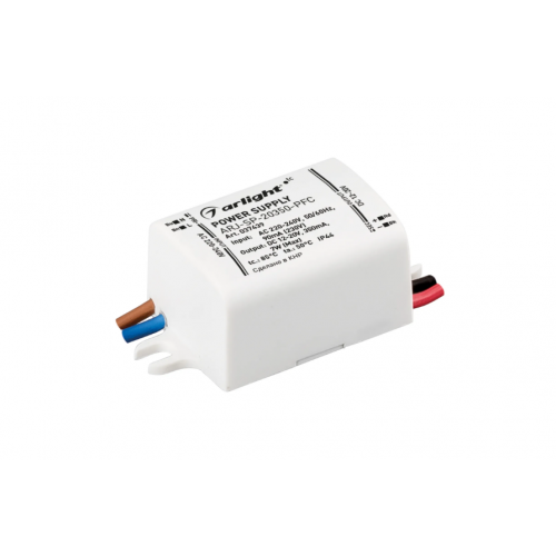 Блок питания ARJ-SP-20350-PFC (7W, 12-20V, 350mA) (Arlight, IP44 Пластик, 5 лет)