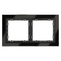Рамка стеклянная VOLTUM S70 на 2 поста, (черный,стекло) VLS110208