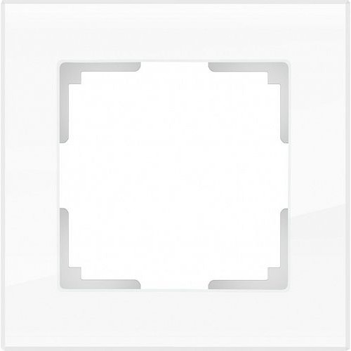 Рамка на 1 пост WL01-Frame-01 (белый,стекло)