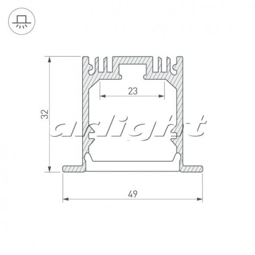 Профиль встраиваемый Arlight SL-LINIA49-F-2000 ANOD 019313