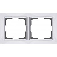 Рамка на 2 поста Werkel WL03-Frame-02 Белый / серебро