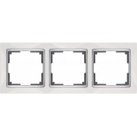 Рамка на 3 поста Werkel WL03-Frame-03 Белый / серебро