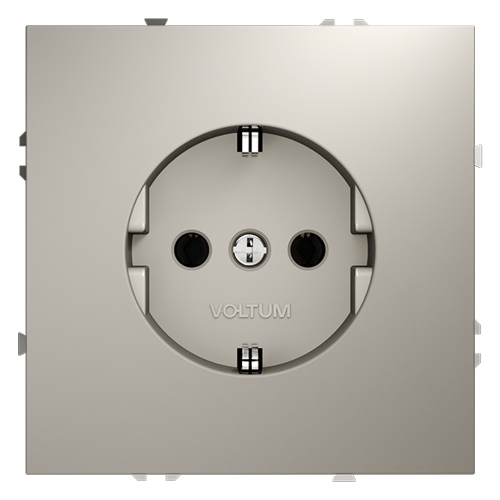 Розетка встраиваемая VOLTUM S70 с заземлением 16А, (кашемир) VLS040103