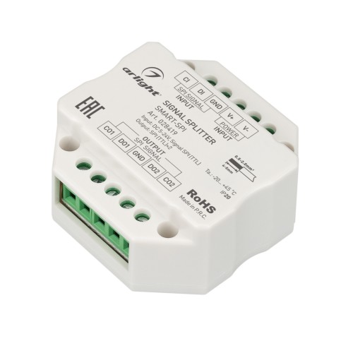 Усилитель SMART-SPI (12-24V, 2 output) (Arlight, IP20 Пластик, 5 лет) 028419
