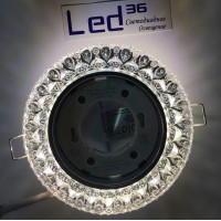 Светильник Ecola  H4 GX53 "Кристалл" LD7009 Прозрачный с подсветкой FT53CCEFB