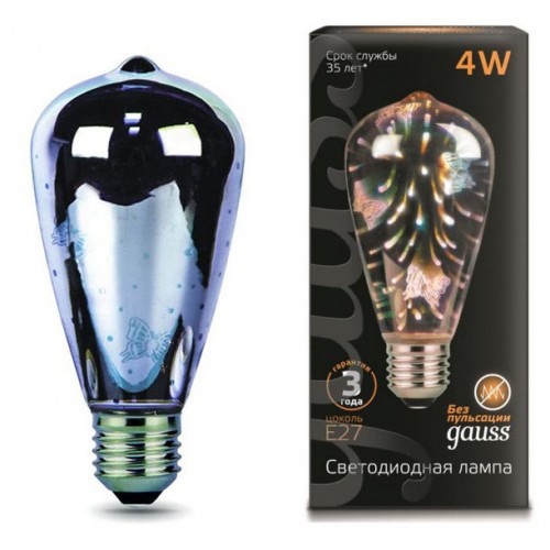 Лампа Gauss LED 3D-Butterfly E27 4W 147802404