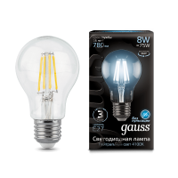 Лампа Gauss LED Filament A60 E27 8W 4100К 102802208