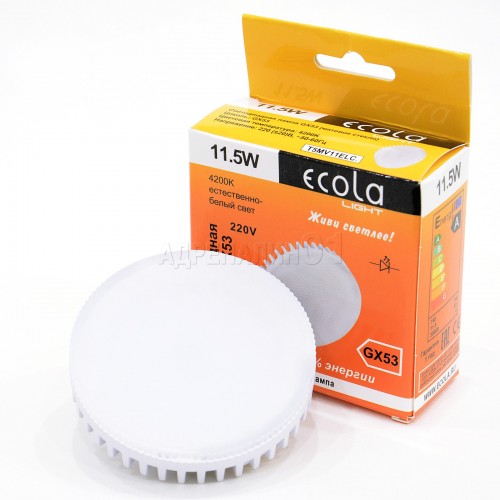 Лампа светодиодная Ecola light LED GX53 11,5w 2800K матовая