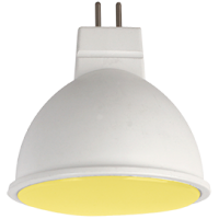 Ecola MR16 LED color 7,0W 220V GU5.3 Yellow Желтый матовое стекло (композит) 47х50
