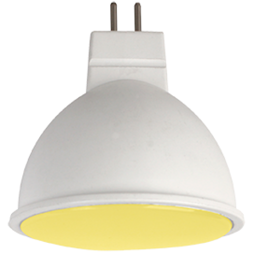 Ecola MR16 LED color 7,0W 220V GU5.3 Yellow Желтый матовое стекло (композит) 47х50