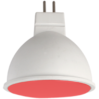 Ecola MR16 LED color 7,0W 220V GU5.3 Red Красный матовое стекло (композит) 47x50