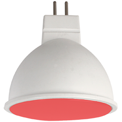 Ecola MR16 LED color 7,0W 220V GU5.3 Red Красный матовое стекло (композит) 47x50