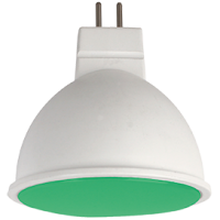 Ecola MR16 LED color 7,0W 220V GU5.3 Green Зеленый матовое стекло (композит) 47х50