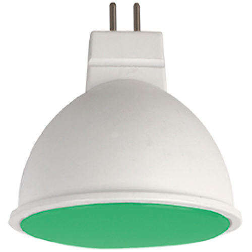 Ecola MR16 LED color 7,0W 220V GU5.3 Green Зеленый матовое стекло (композит) 47х50
